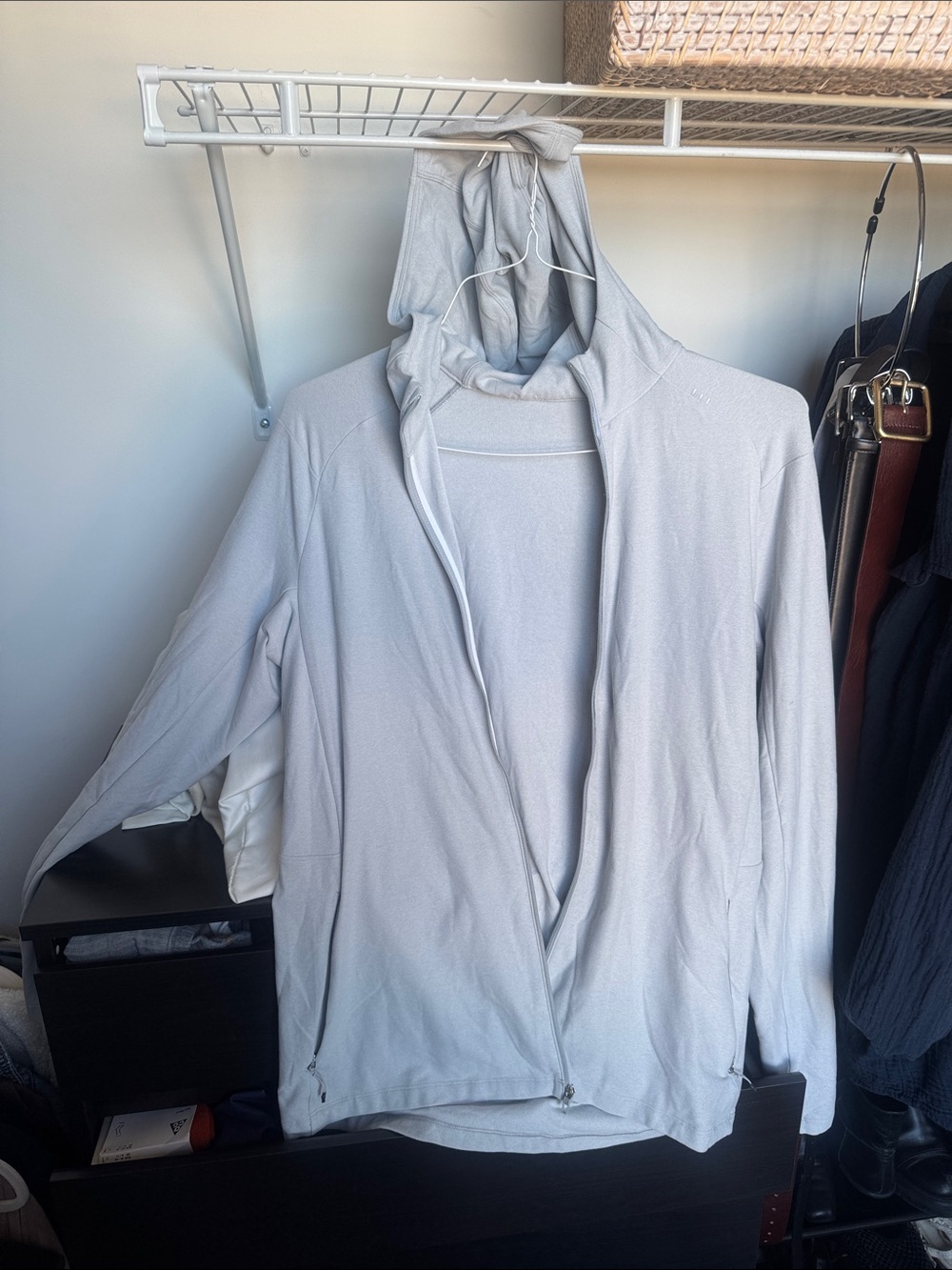 lululemon athletica Light Gray Full-Zip Hooded Jacket